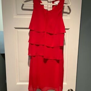 Jessica Simpson Red Halter Tiered Mini Dress